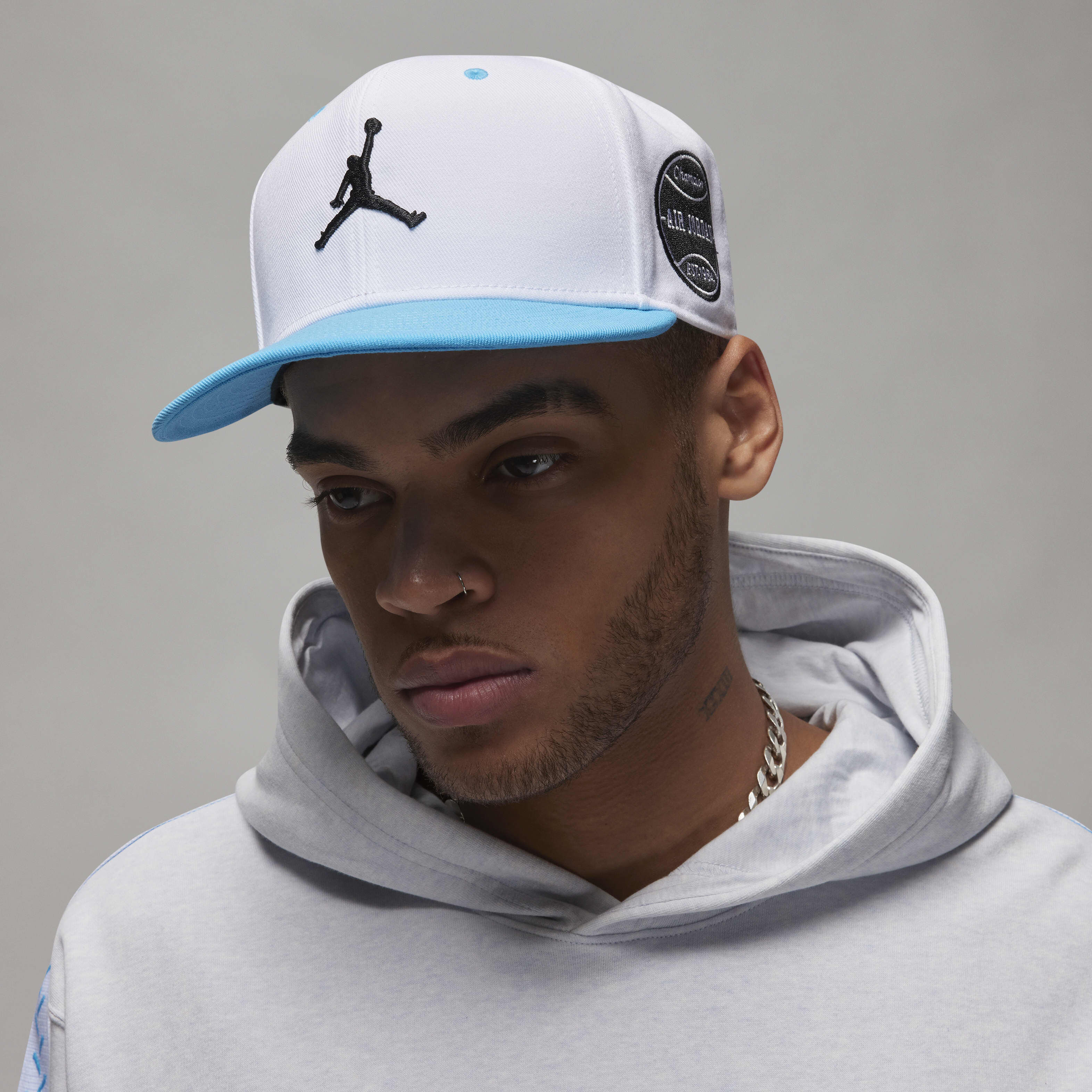 Buy Jordan Flight MVP Pro Adjustable Cap White/Dark Powder Blue
