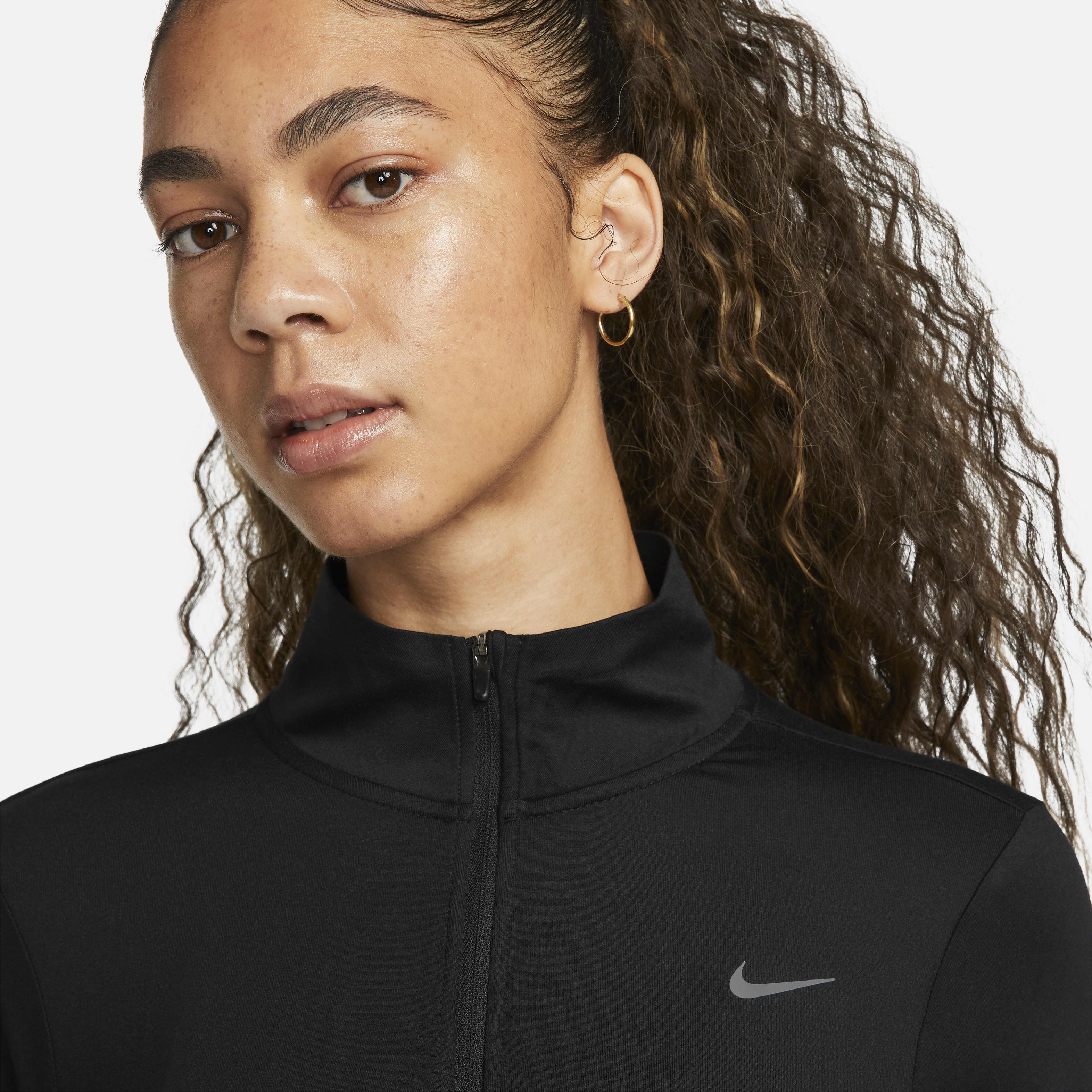 Nike zip running top womens sales