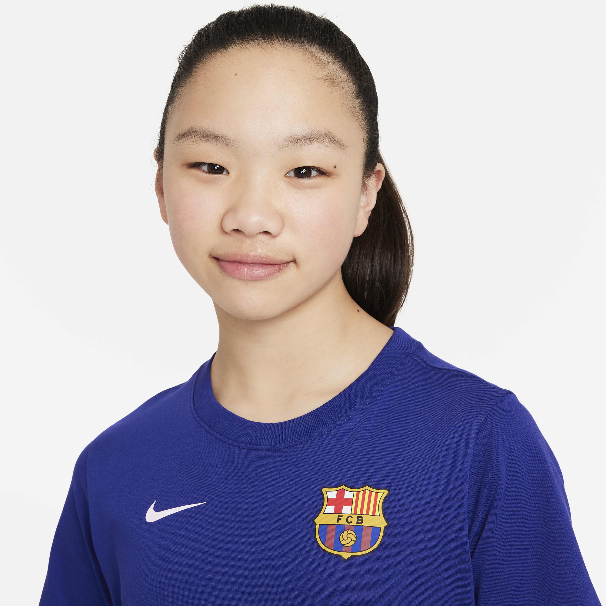Buy F.C. Barcelona Older Kids' Nike Football T-Shirt - Deep