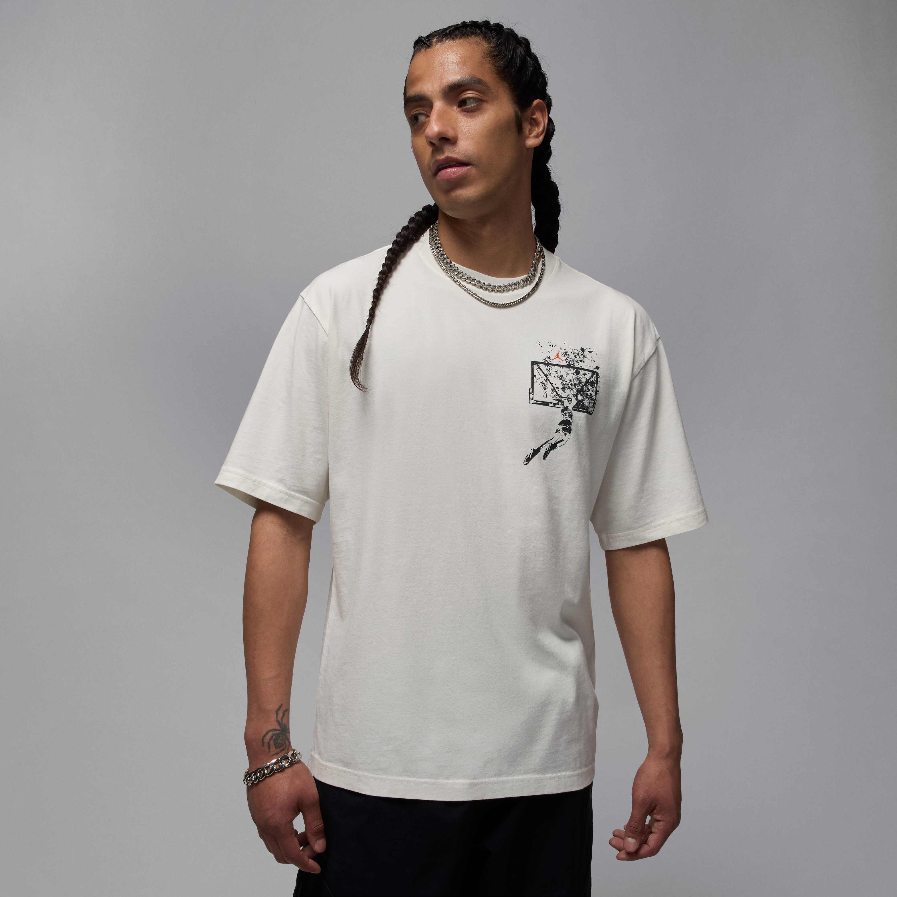 ★Nike★ Jordan Brooklyn Oversized Graphic T-Shirt M Sale Of Buy Jordan Brooklyn Men's Oversized Graphic T-shirt - Sail