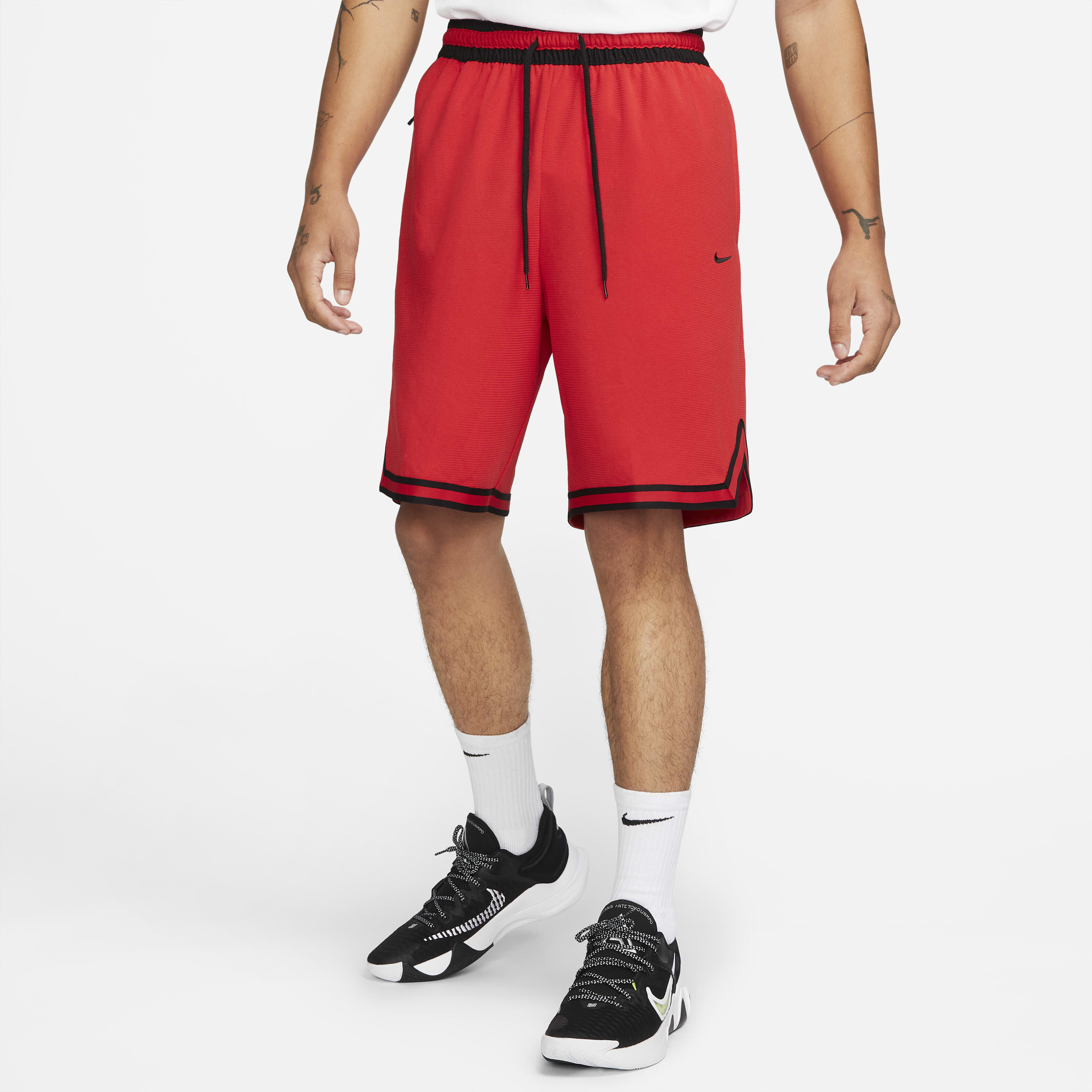 red and black nike basketball shorts