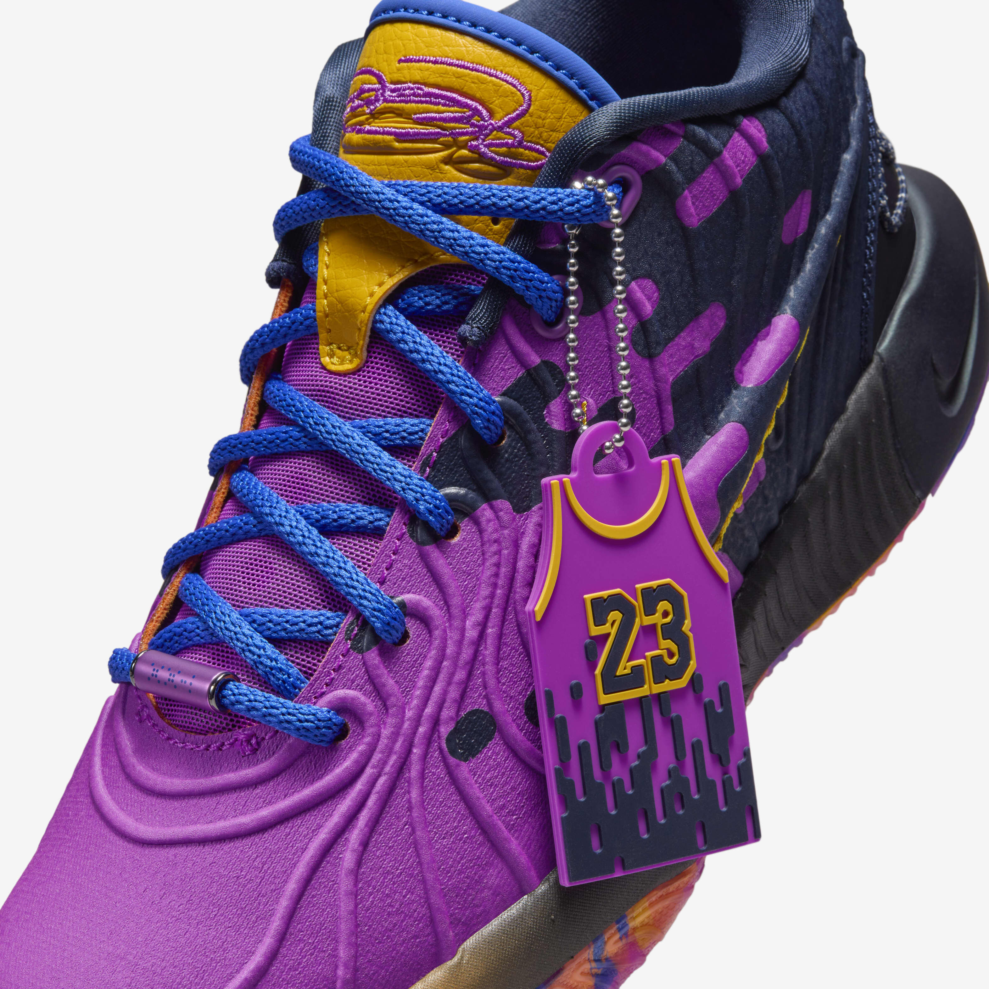 Buy LeBron XXI SE Summerverse Older Kids Basketball Shoes Hyper Violet Obsidian University Gold Hyper Royal Nike Kuwait Official