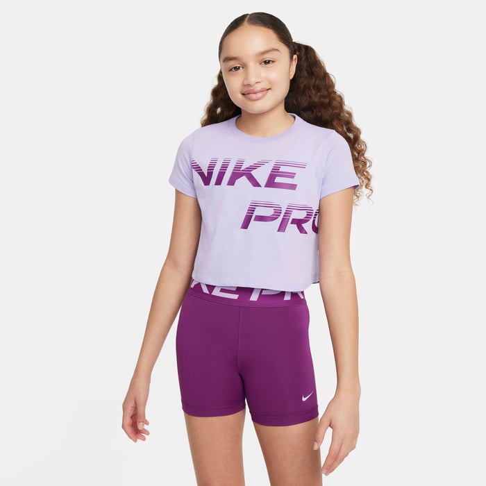 Buy Nike Pro Older Kids' (Girls') Dri-FIT Cropped T-Shirt
