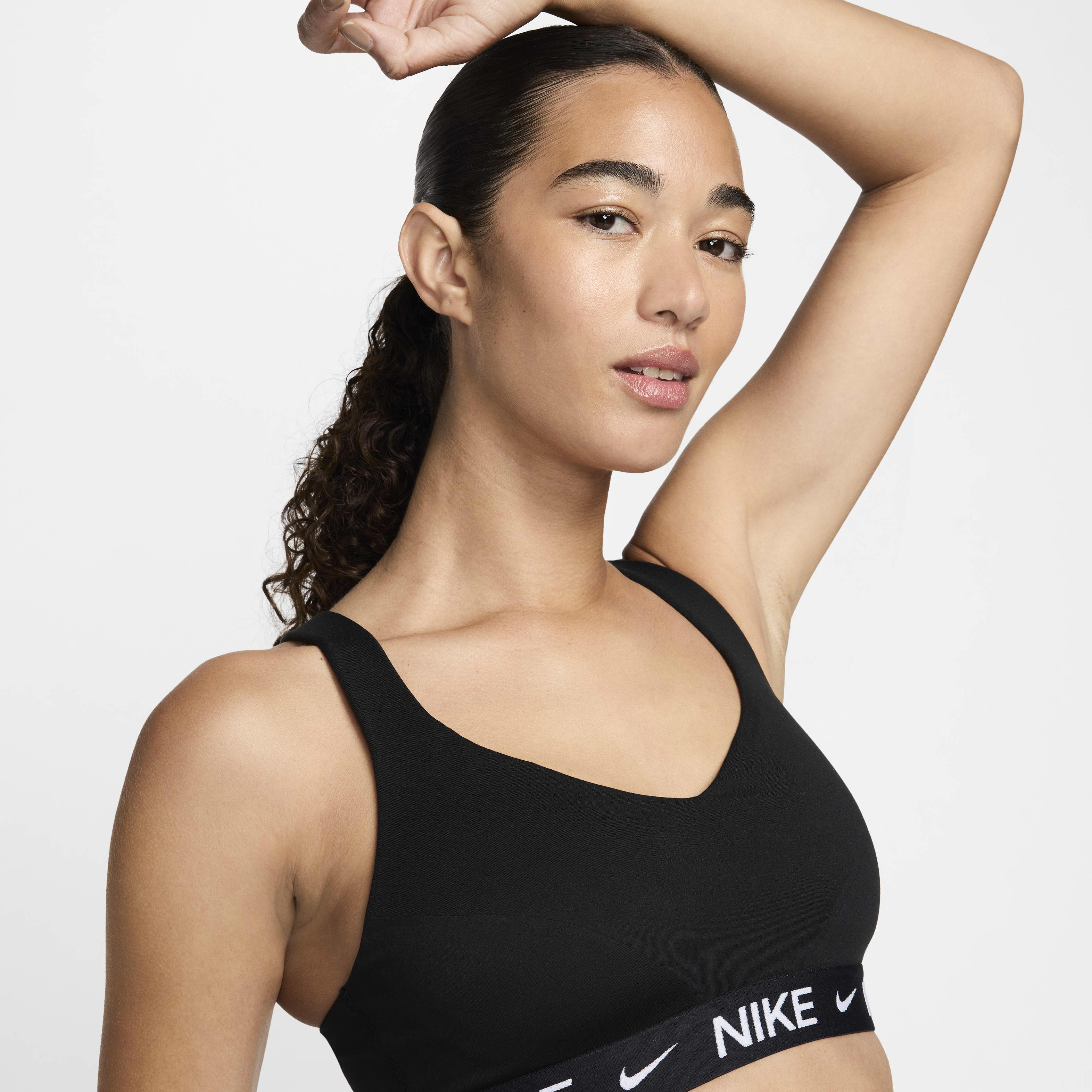 Nike training indy logo bra in black sales