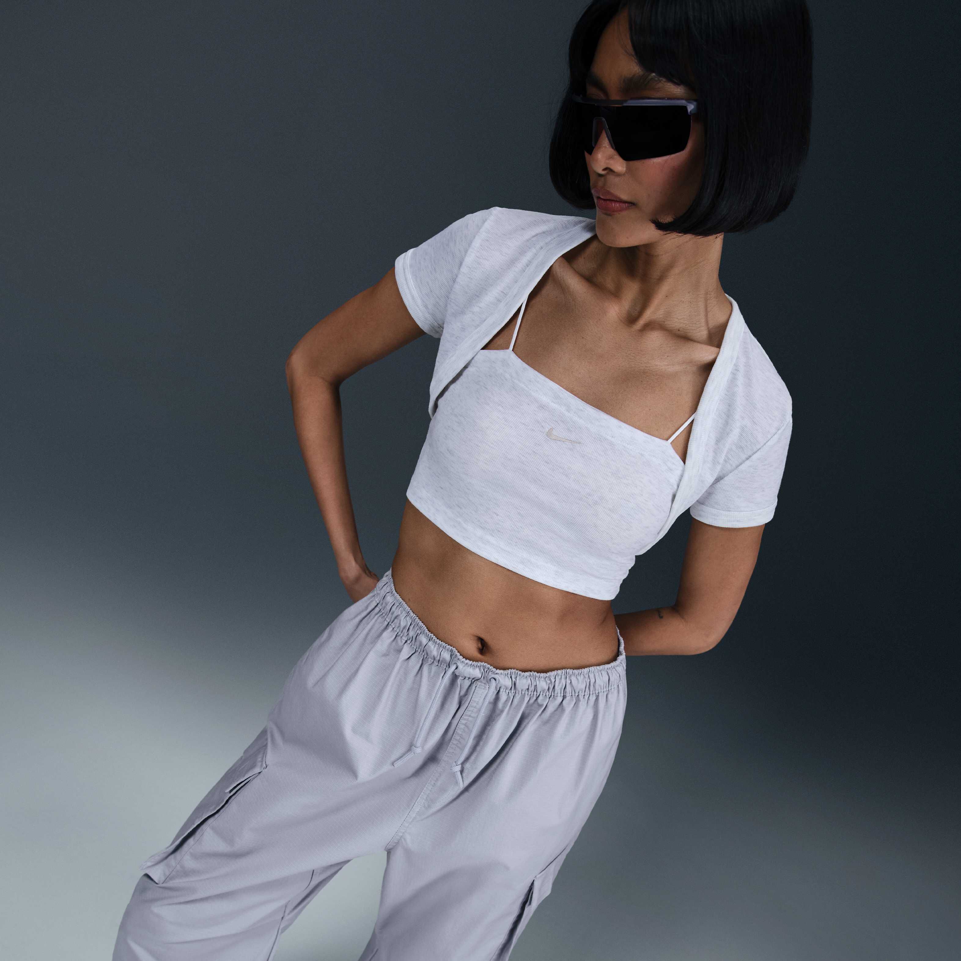 【NIKE】★CHLL KNIT 2N1 CROP TOP★正規品★韓国人気★ Buy Nike Sportswear Chill Knit Women's Tight Cropped Mini