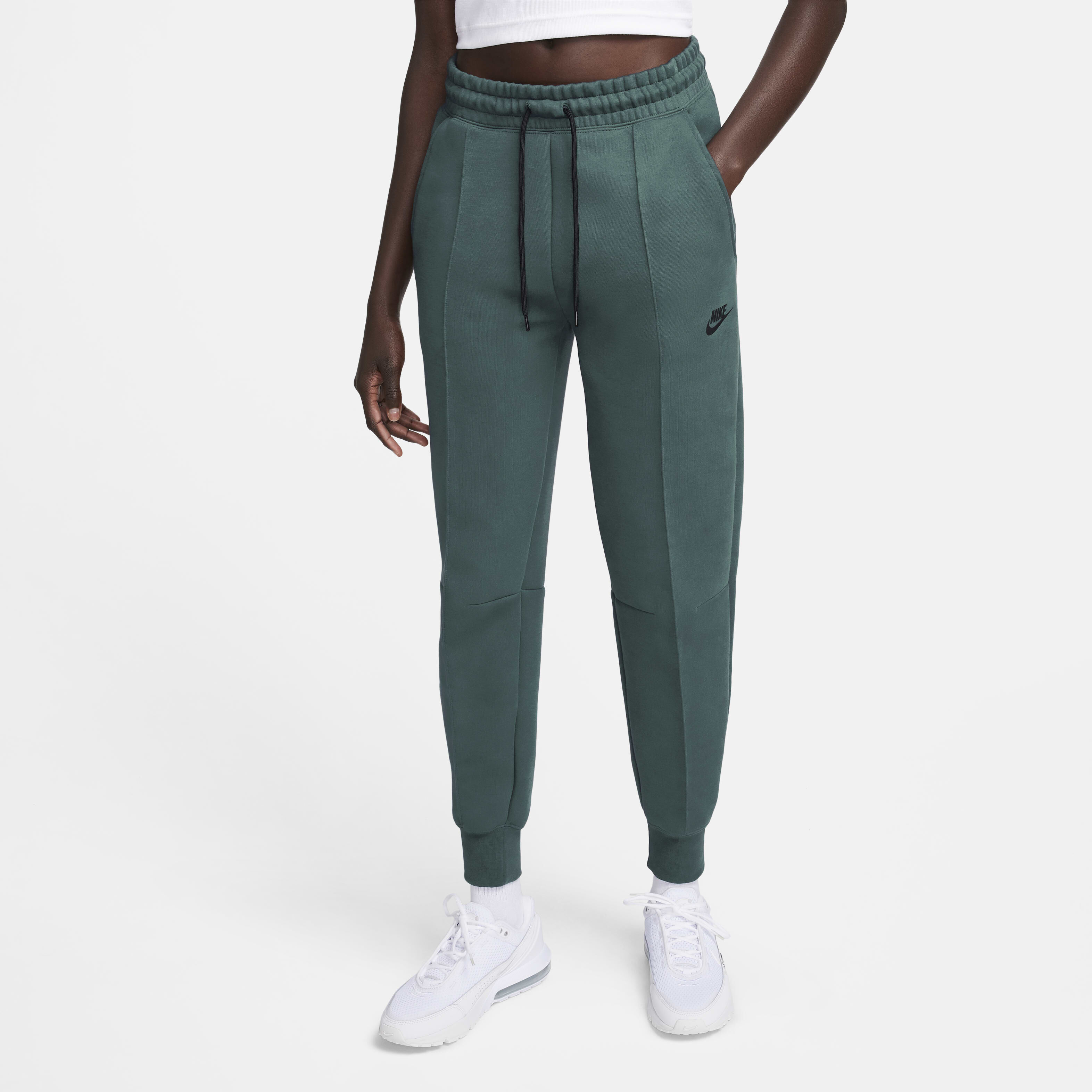 Buy Nike Sportswear Tech Fleece Women s Mid Rise Joggers Deep Jungle Black Nike Kuwait Official
