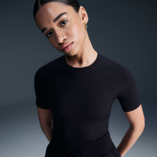 T-Shirts & Tops-Nike, Nike Zenvy Rib, Women's Dri-FIT Short-Sleeve Top