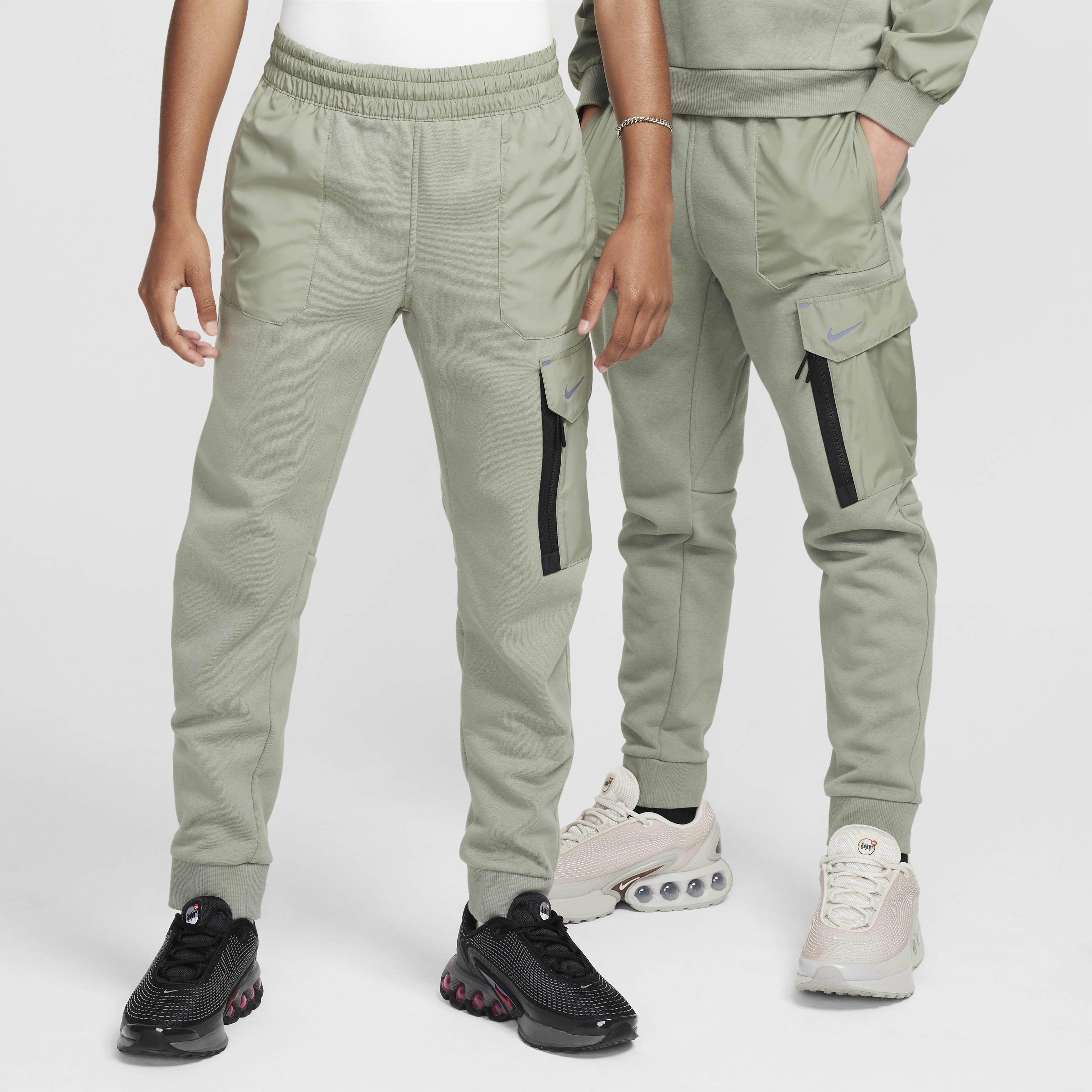 Buy Nike Sportswear City Utility EasyOn Older Kids Fleece Trousers Dark Stucco Black Nike Kuwait Official