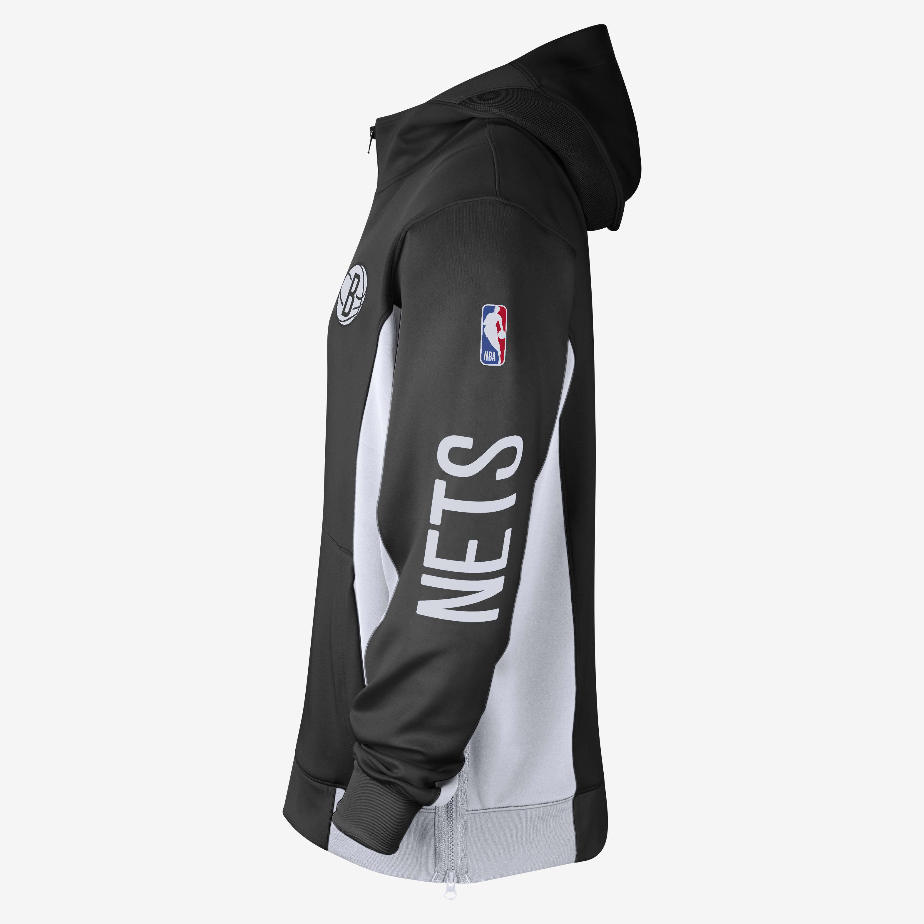 Buy Brooklyn Nets Showtime Men s Nike Dri FIT NBA Full Zip Hoodie Black White White White Nike Kuwait Official