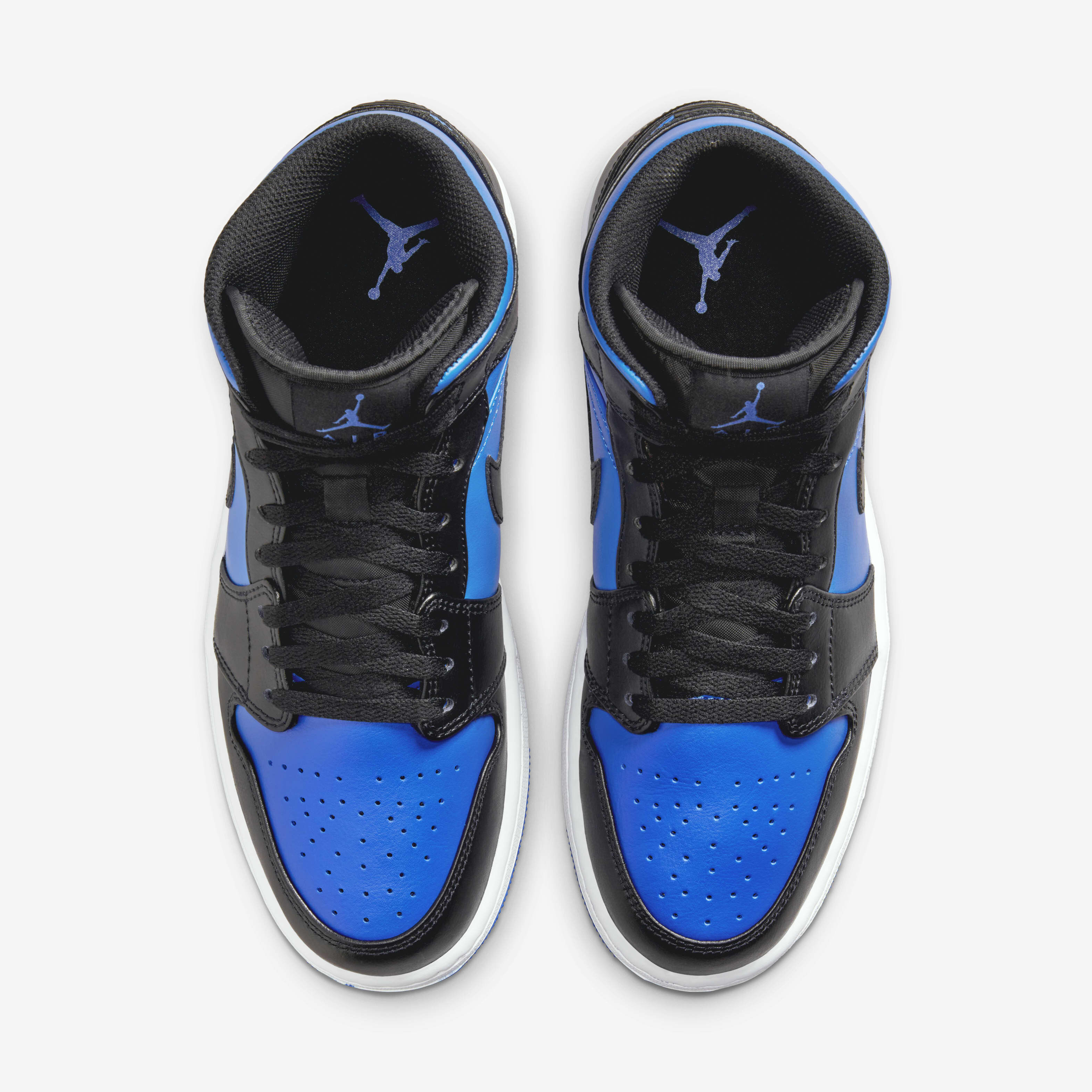 Buy Air Jordan Mid Men's Shoes Black/Black/White/Royal Blue