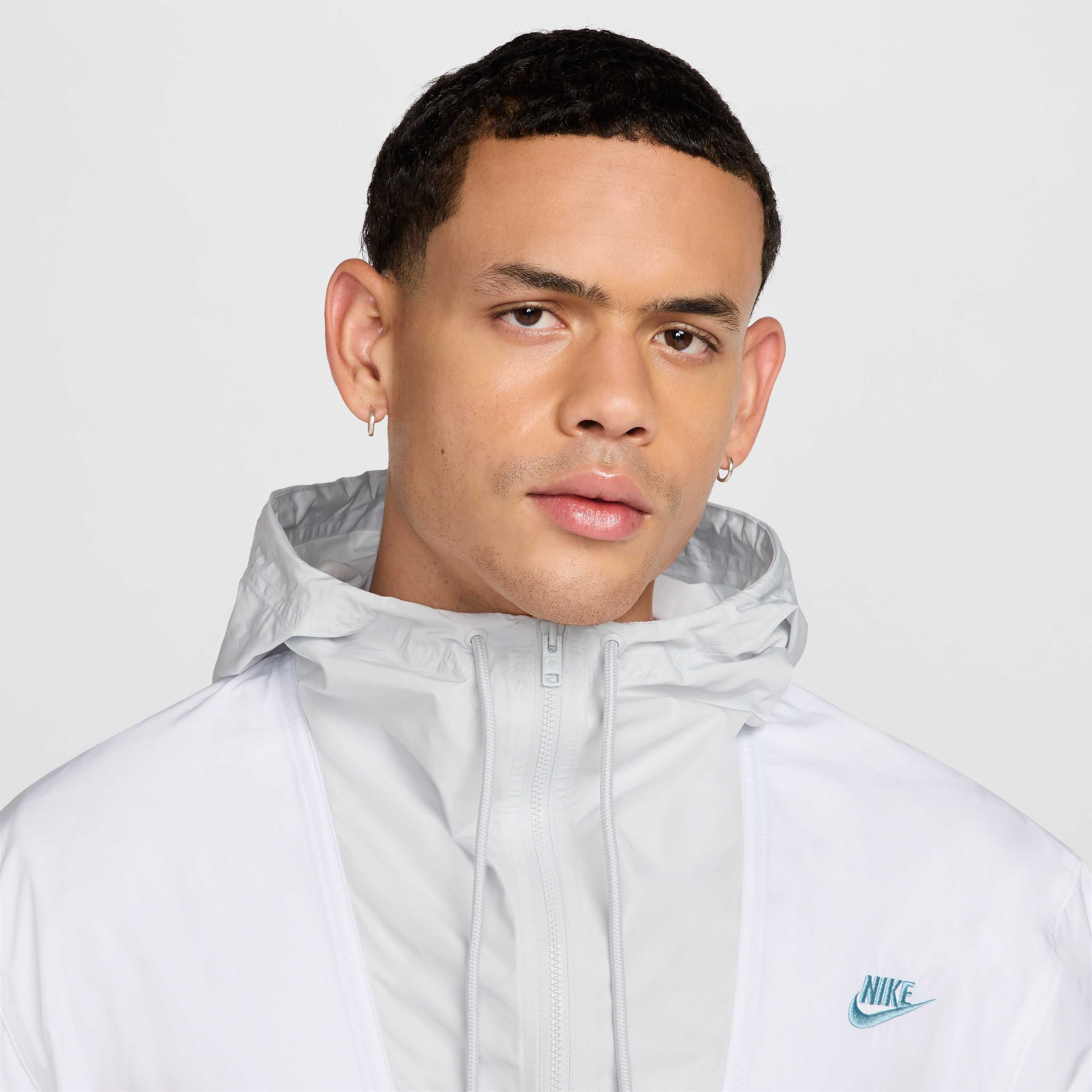 Buy Nike Club Men's Marina Pullover Anorak - White/Denim