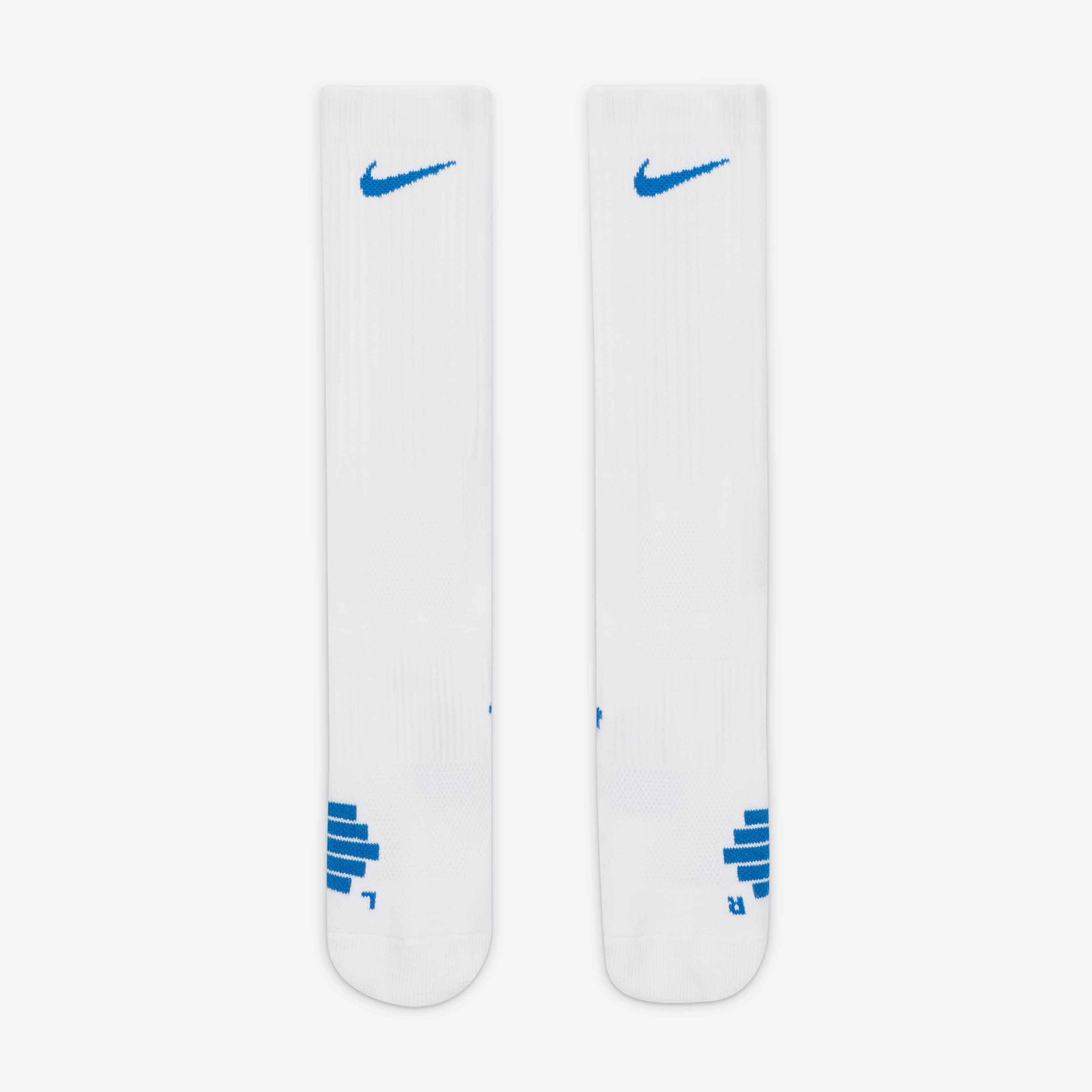 nike elite socks white with royal blue stripe