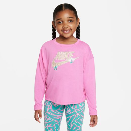 Kids Colour Pop-Nike, Nike Notebook Print Long Sleeve Knit Top, Little Kids Top
