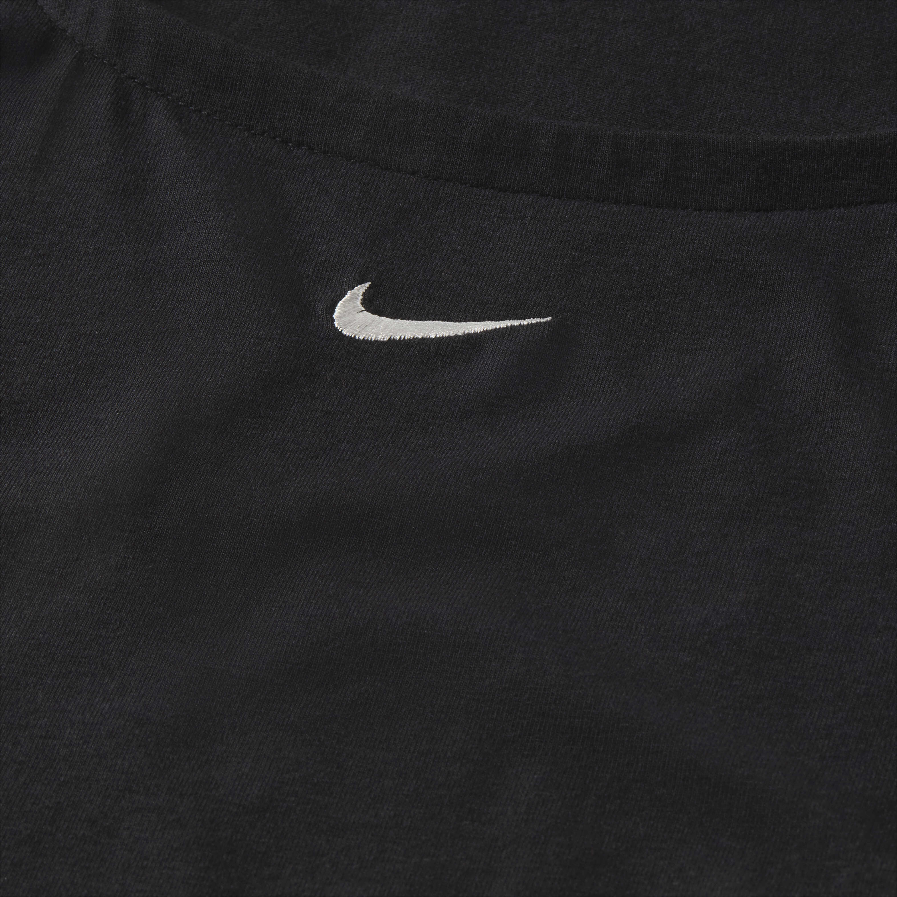 Buy Nike Sportswear Chill Knit Women s Short Sleeve Square Neck Top Black Sail Nike Kuwait Official