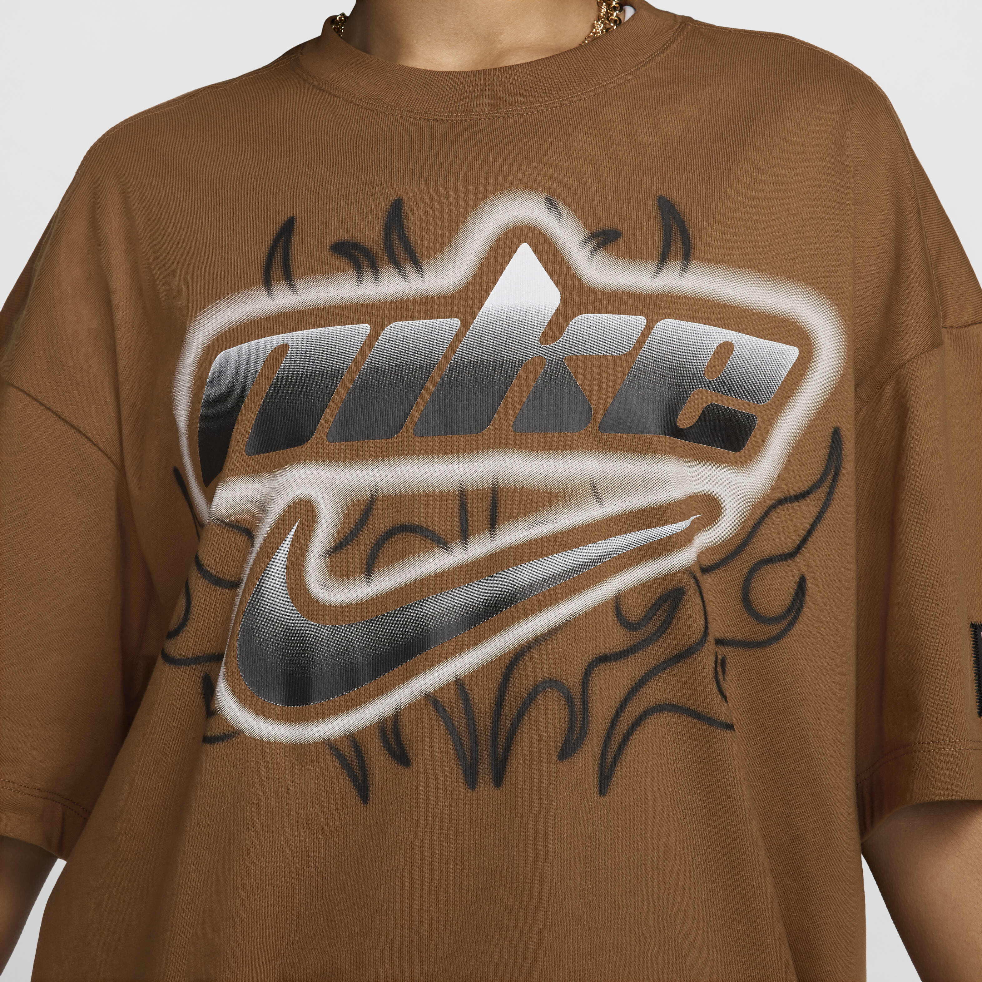 Buy Nike Sportswear Women s Oversized Short Sleeve T Shirt Light British Tan Nike Kuwait Official