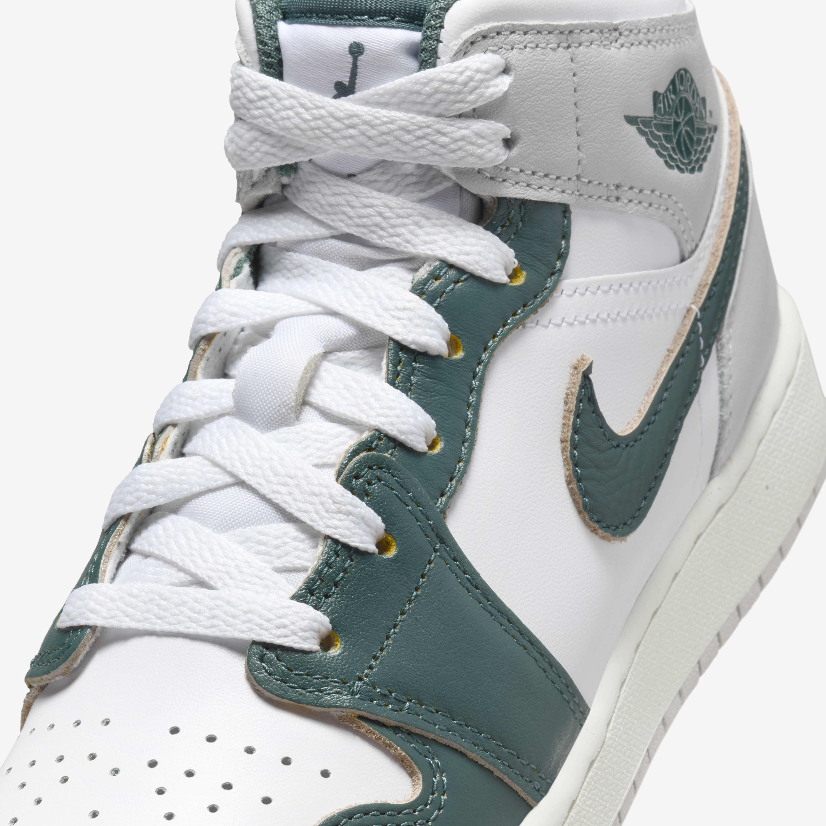 Buy Air Jordan 1 Mid SE Older Kids Shoes White Sail Neutral Grey Oxidised Green Nike Kuwait Official