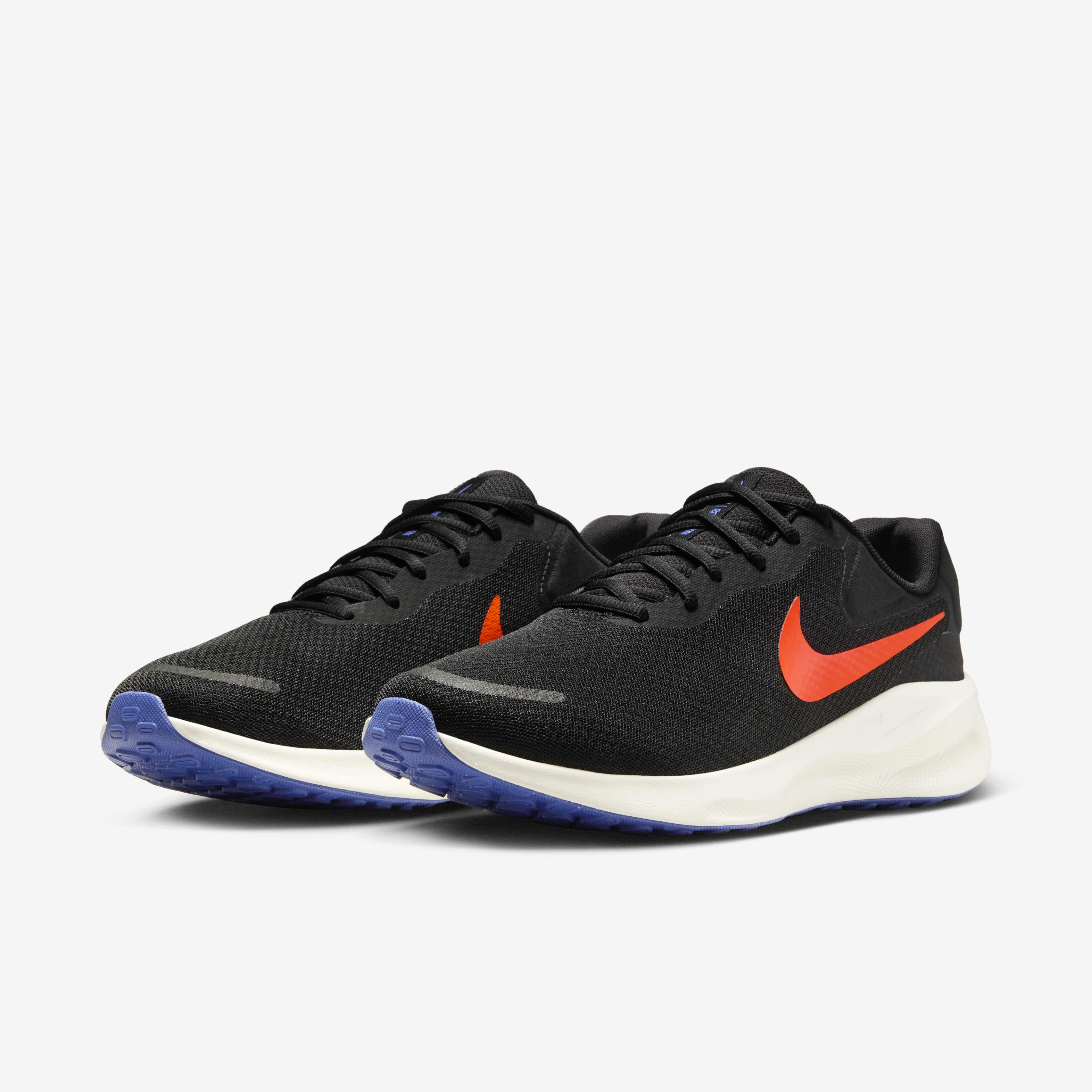 Buy Nike Revolution 7 Men s Road Running Shoes Extra Wide Black Astronomy Blue Sail Hyper Crimson Nike Kuwait Official