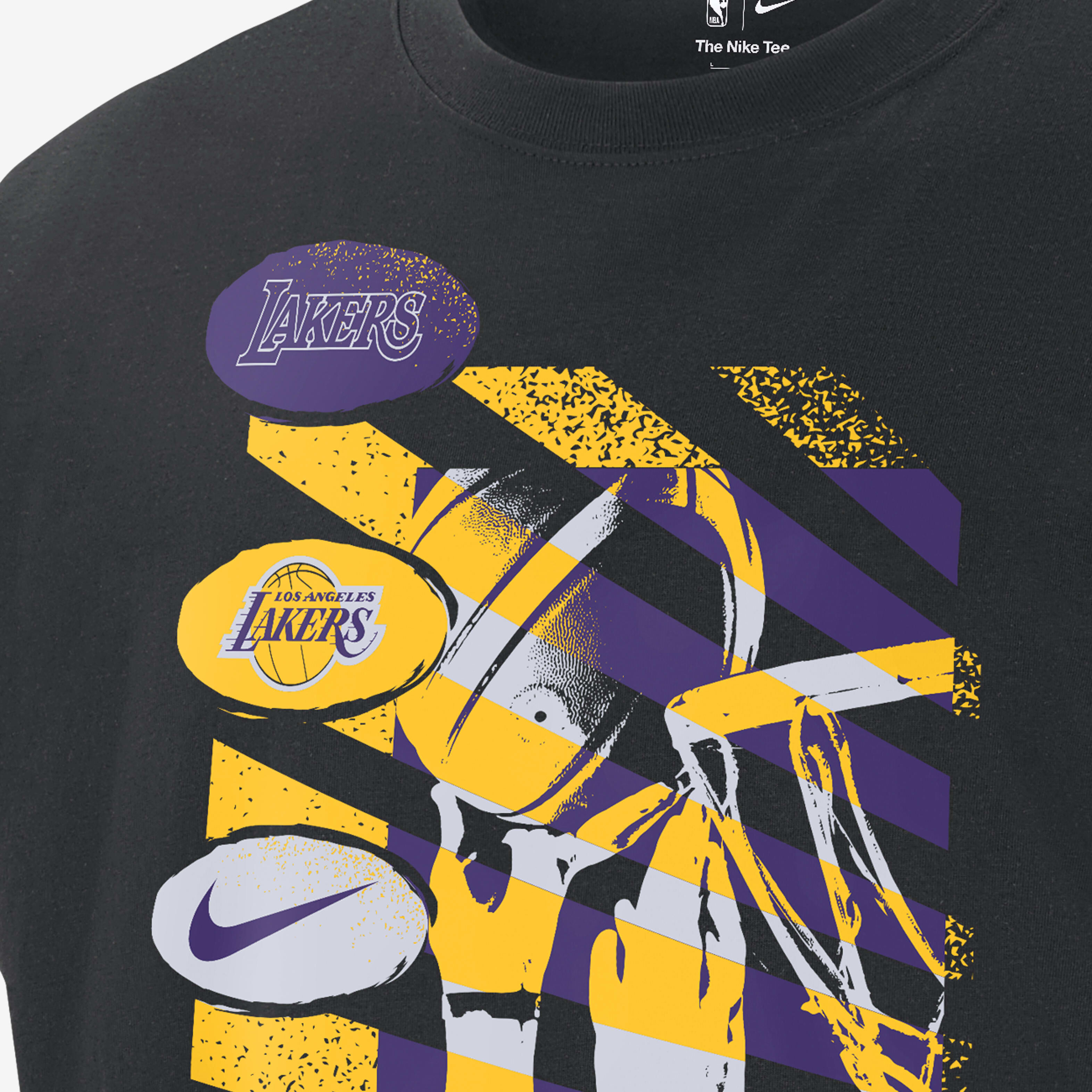 Buy Los Angeles Lakers Courtside Men s Nike NBA T Shirt Black Nike Kuwait Official