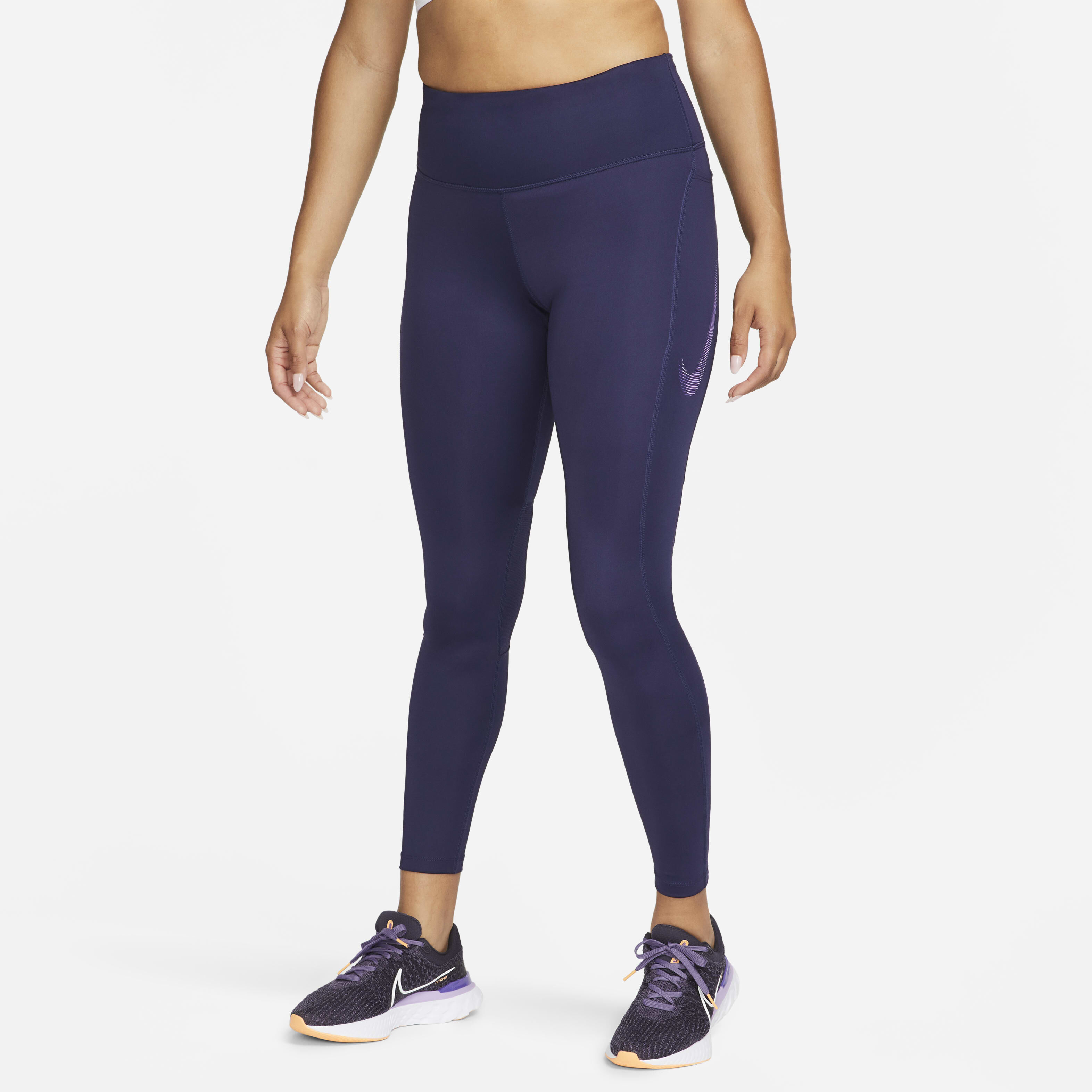 Buy Nike Fast Women's Mid-Rise 7/8 Graphic Leggings with Pockets - Main Image
