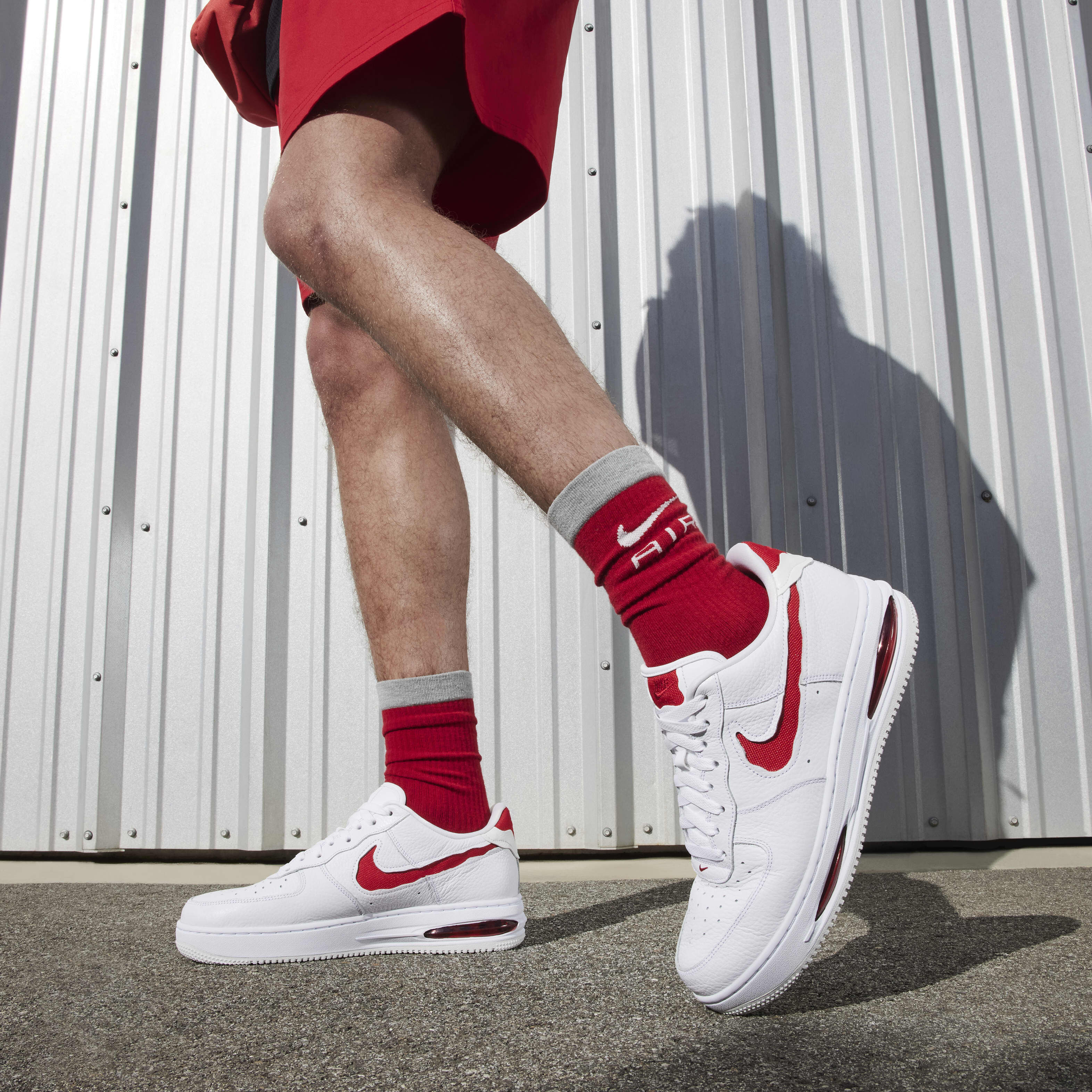Buy Nike Air Force 1 Low EVO Men s Shoes White Summit White University Red Nike Kuwait Official