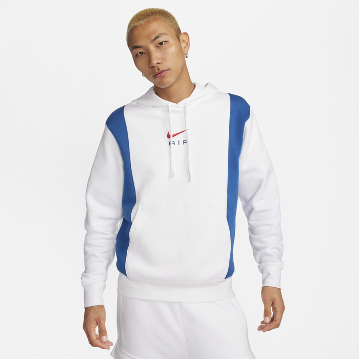 Buy Nike Air Men's Pullover Fleece Hoodie White/Court Blue