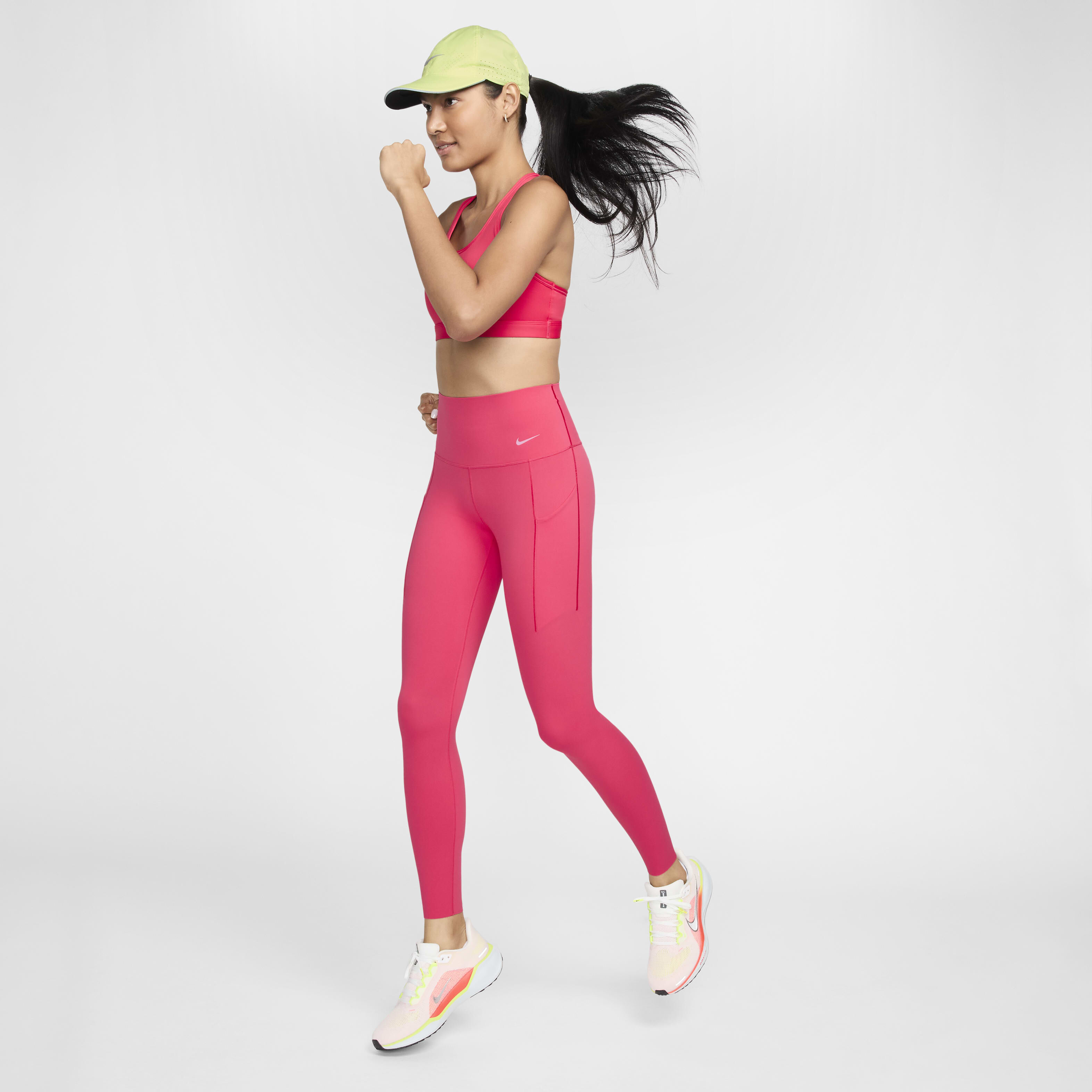Buy Nike Universa Women s Medium Support High Waisted Full Length Leggings with Pockets Aster Pink Black Nike Kuwait Official