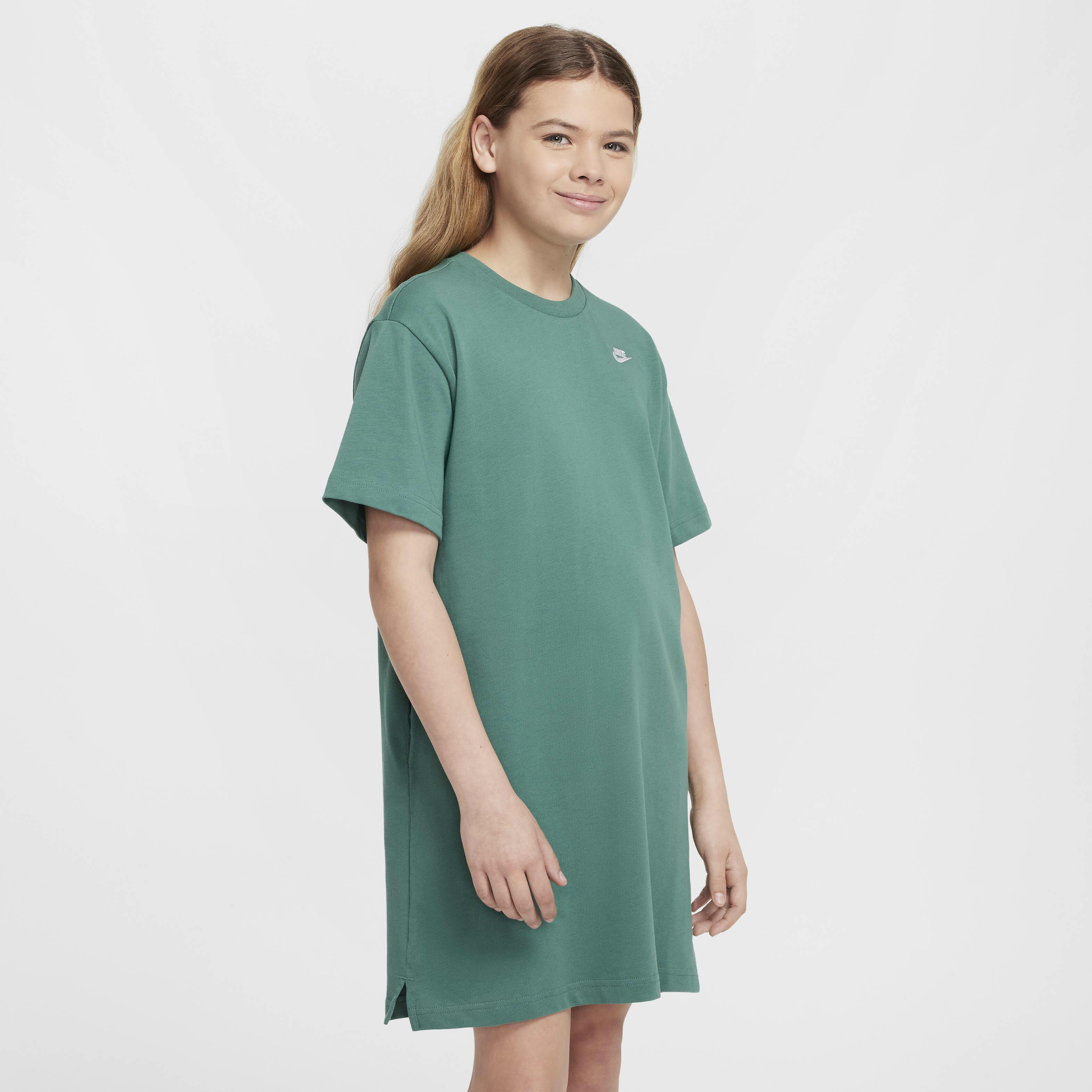 Girls green tshirt dress hot sale