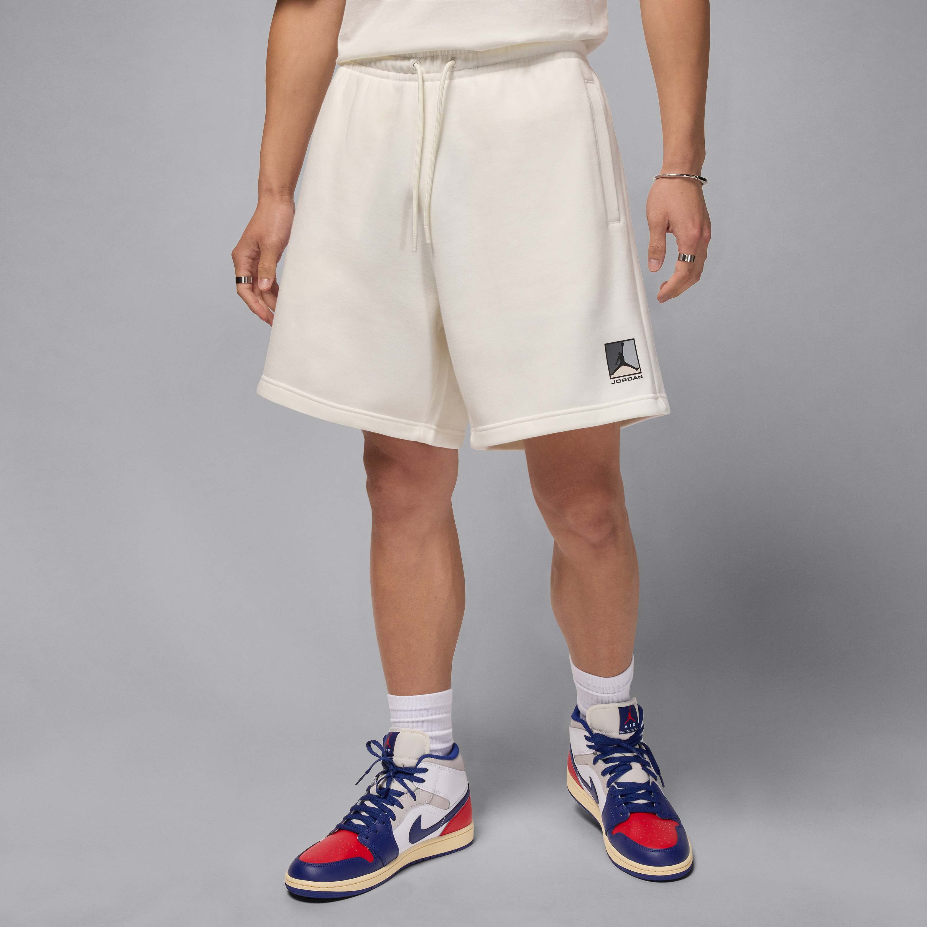 Buy Jordan Brooklyn Fleece Men's Graphic Shorts - Sail/Black