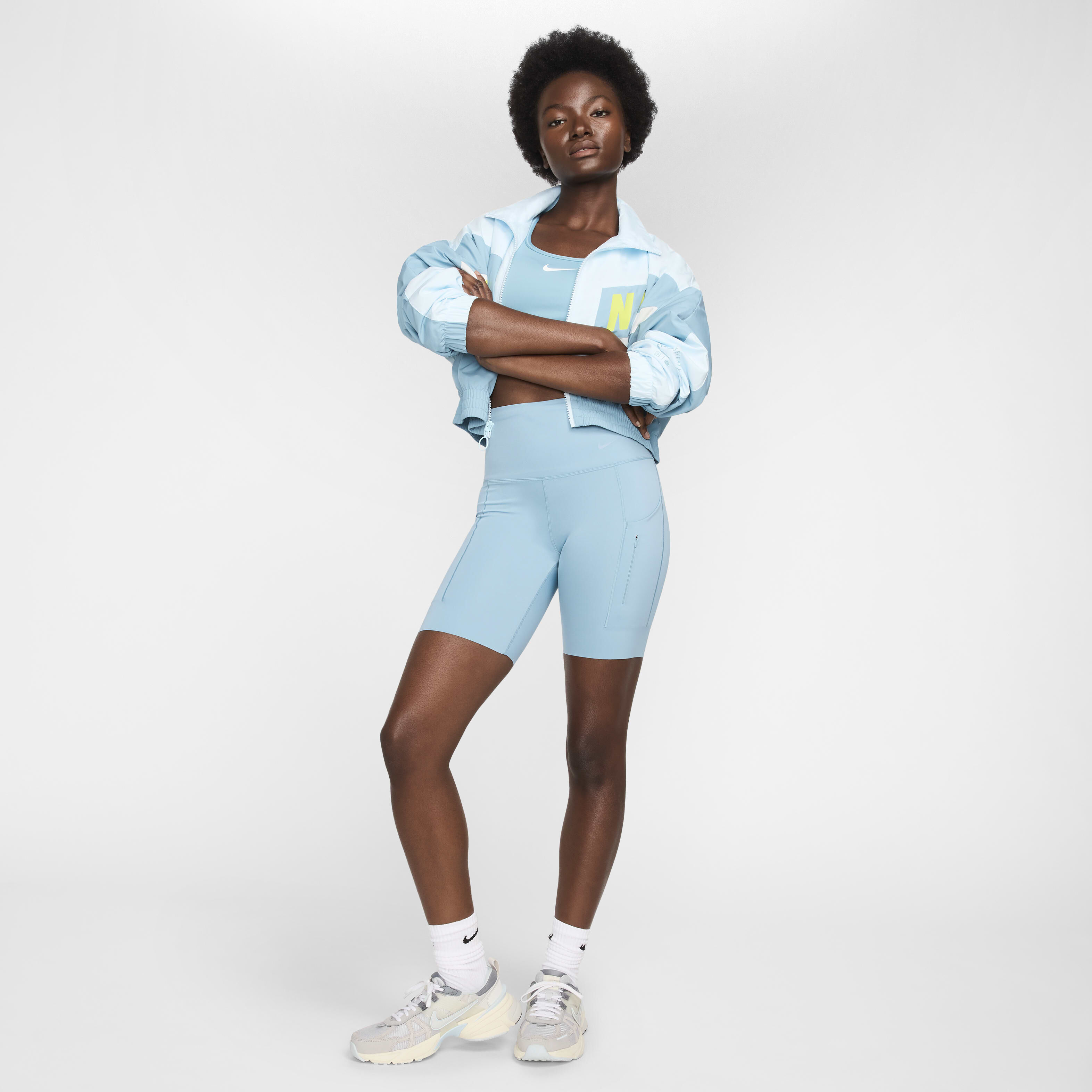 Grey nike biker shorts hot sale
