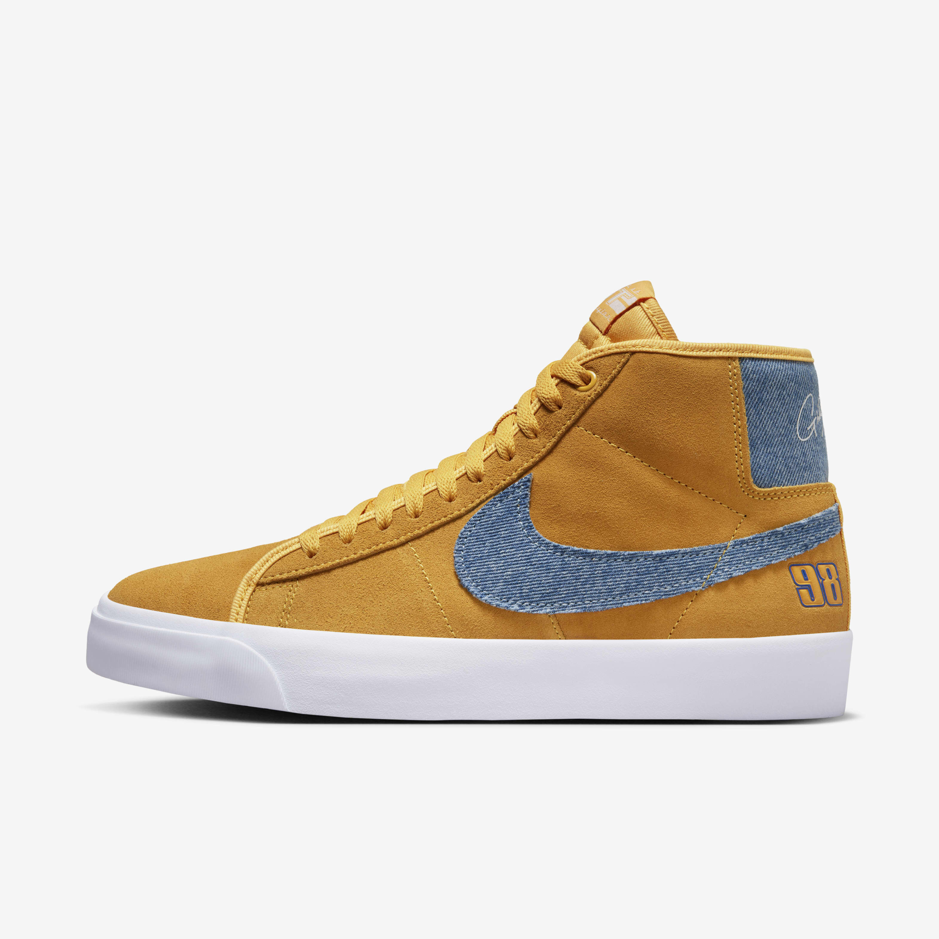 Buy Nike Zoom Blazer Mid Pro GT Skate Shoes University Gold University Gold White Game Royal Nike Kuwait Official