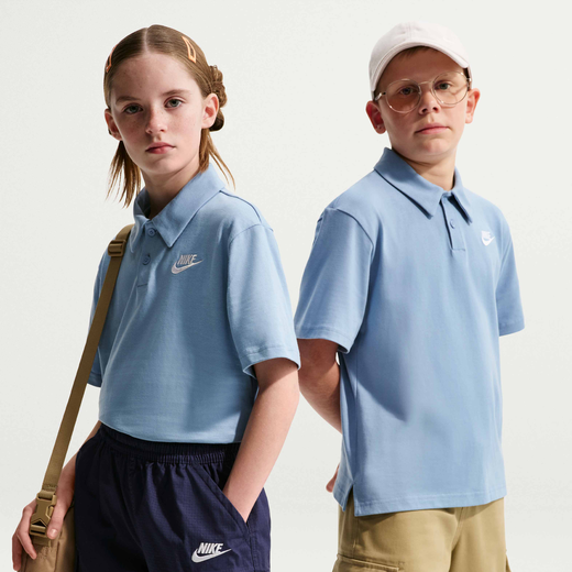 Kids' Polo T-Shirts-Nike, Nike Sportswear Club, Older Kids' Knit Short-Sleeve Polo