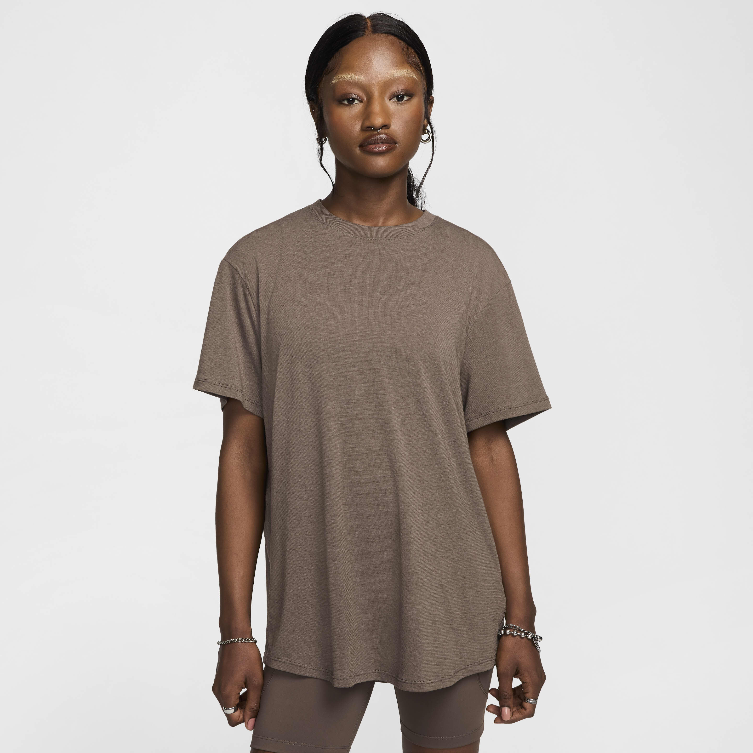 Grey nike gym top deals