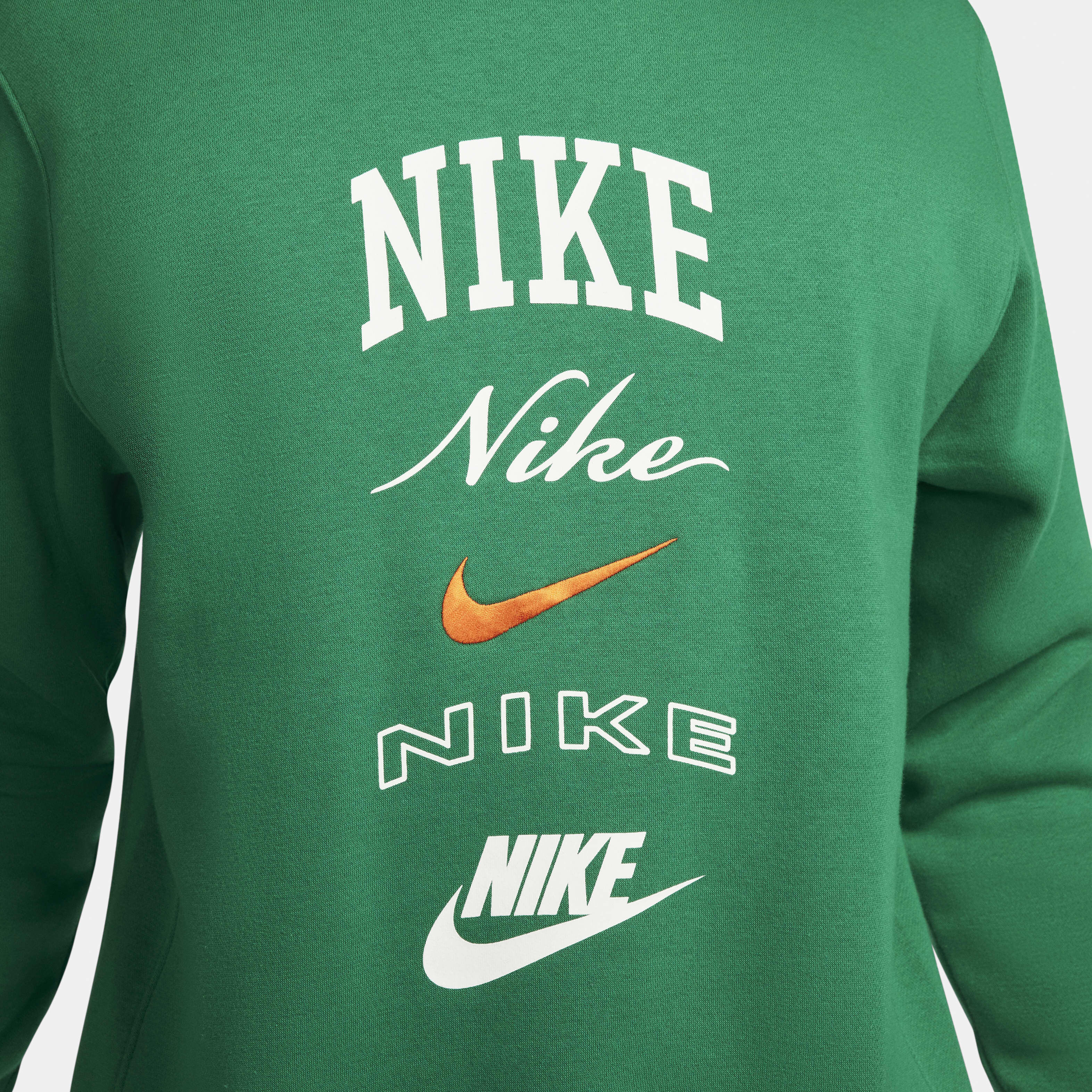 green and orange nike sweatshirt