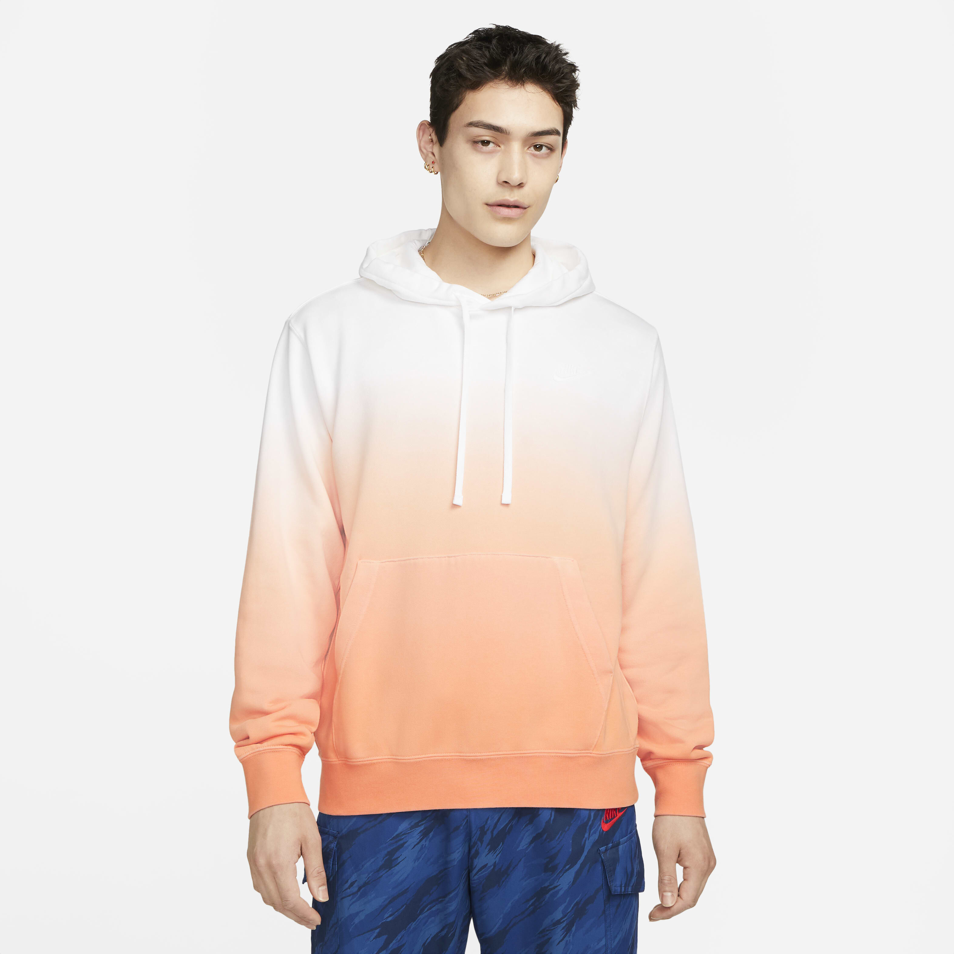 nike sportswear club hoodie orange