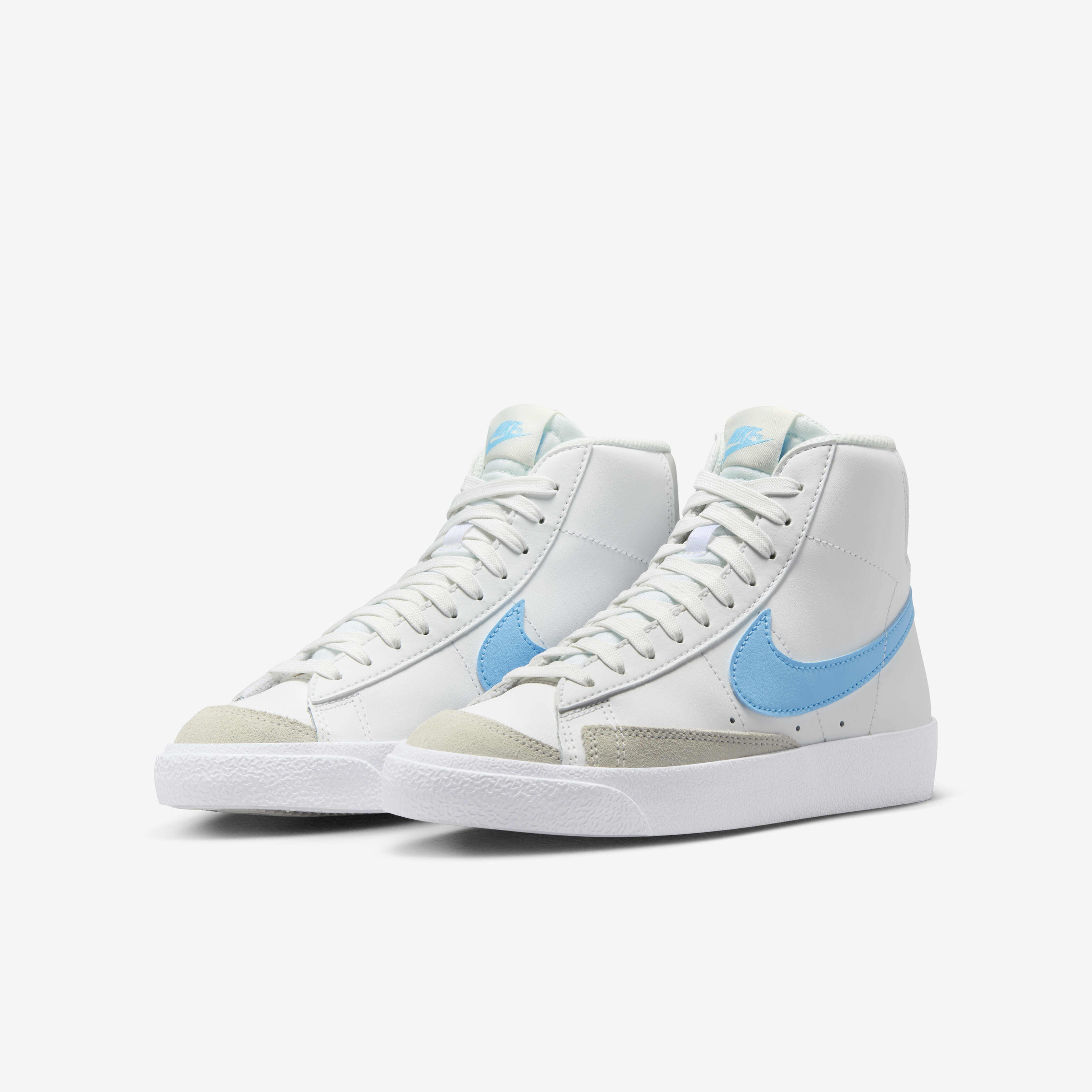 Buy Nike Blazer Mid 77 Older Kids Shoes Summit White Photon Dust White Aquarius Blue Nike Kuwait Official