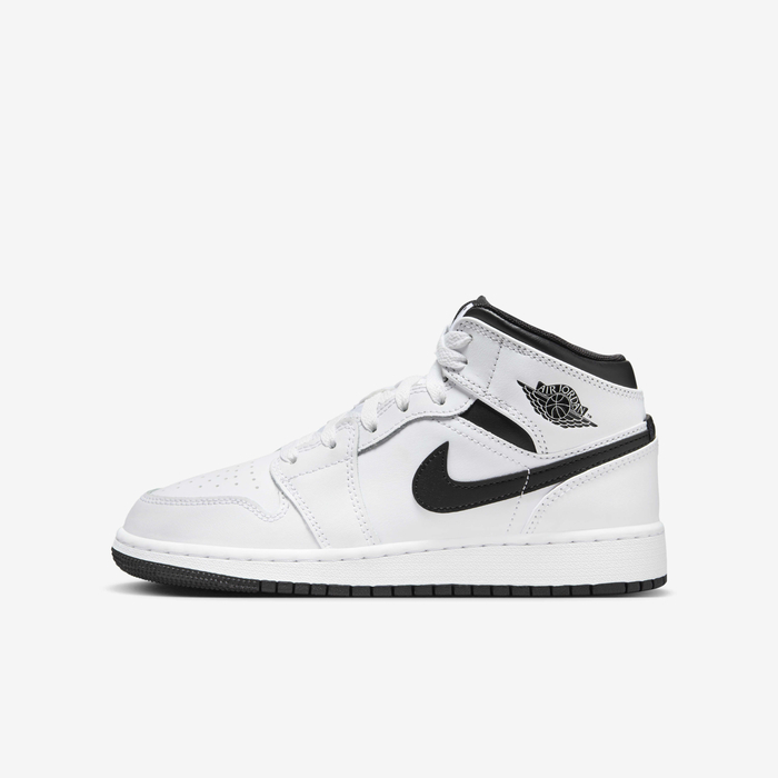 Buy Air Jordan Mid Older Kids' Shoes White/White/Black/Black