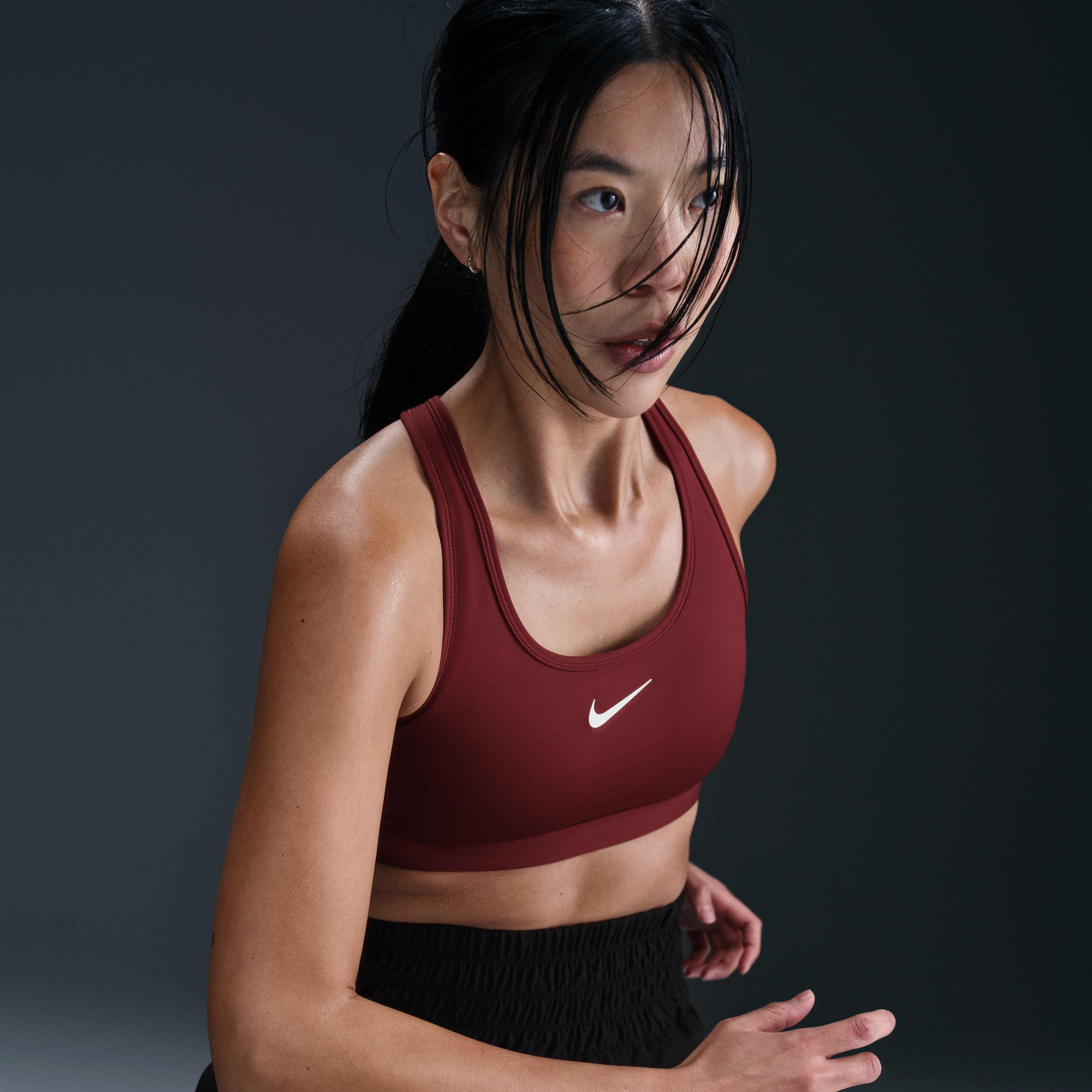 red and black nike sports bra